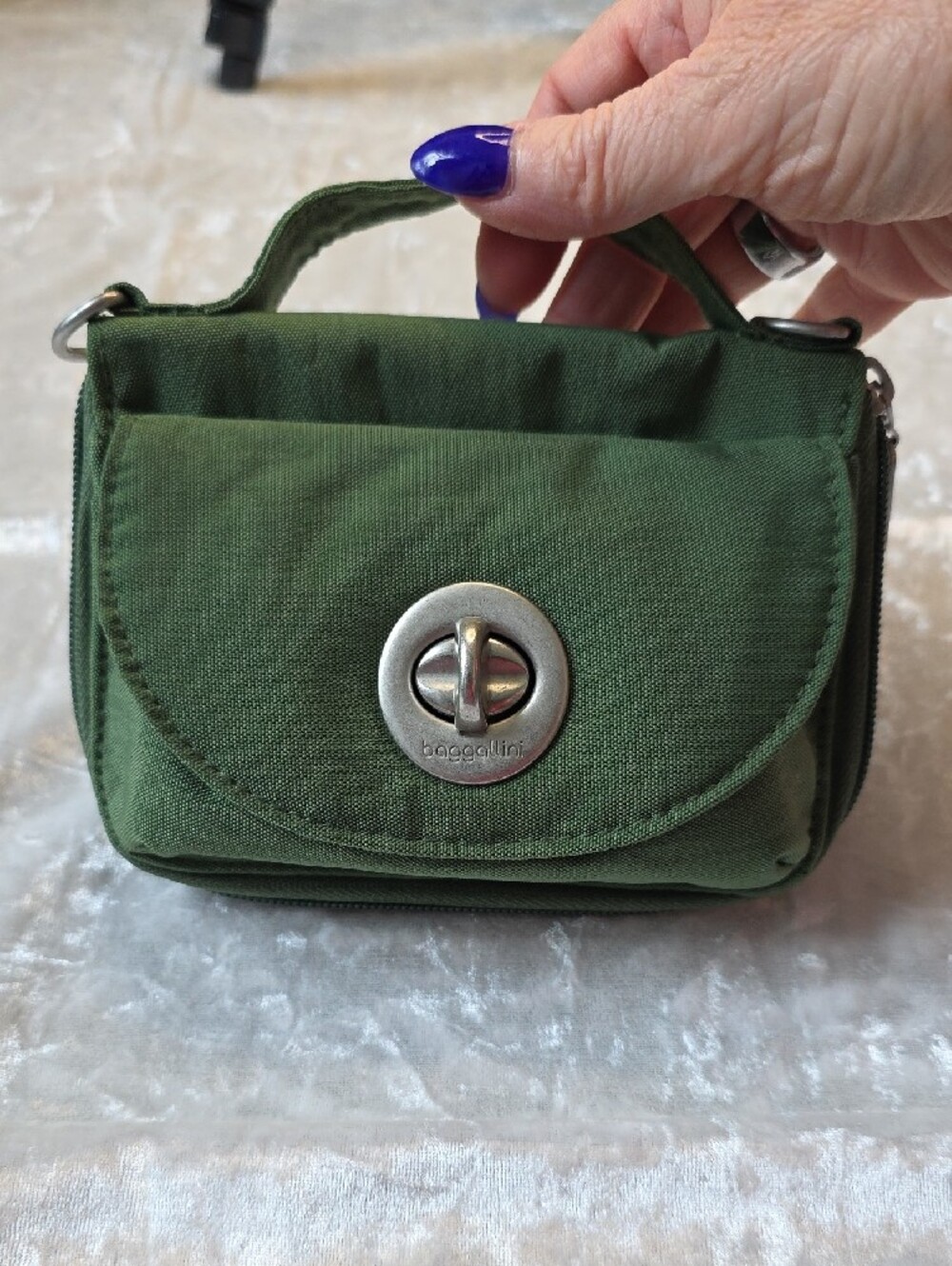 Baggallini Thyme Green Mini Turn-Lock Crossbody - Picture 2 of 8
